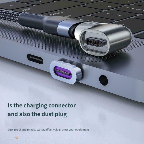 Mini Magnetic Adapter Type-c100w Fast Charging Side Insert Adapter K4B8 - Photo 3/12