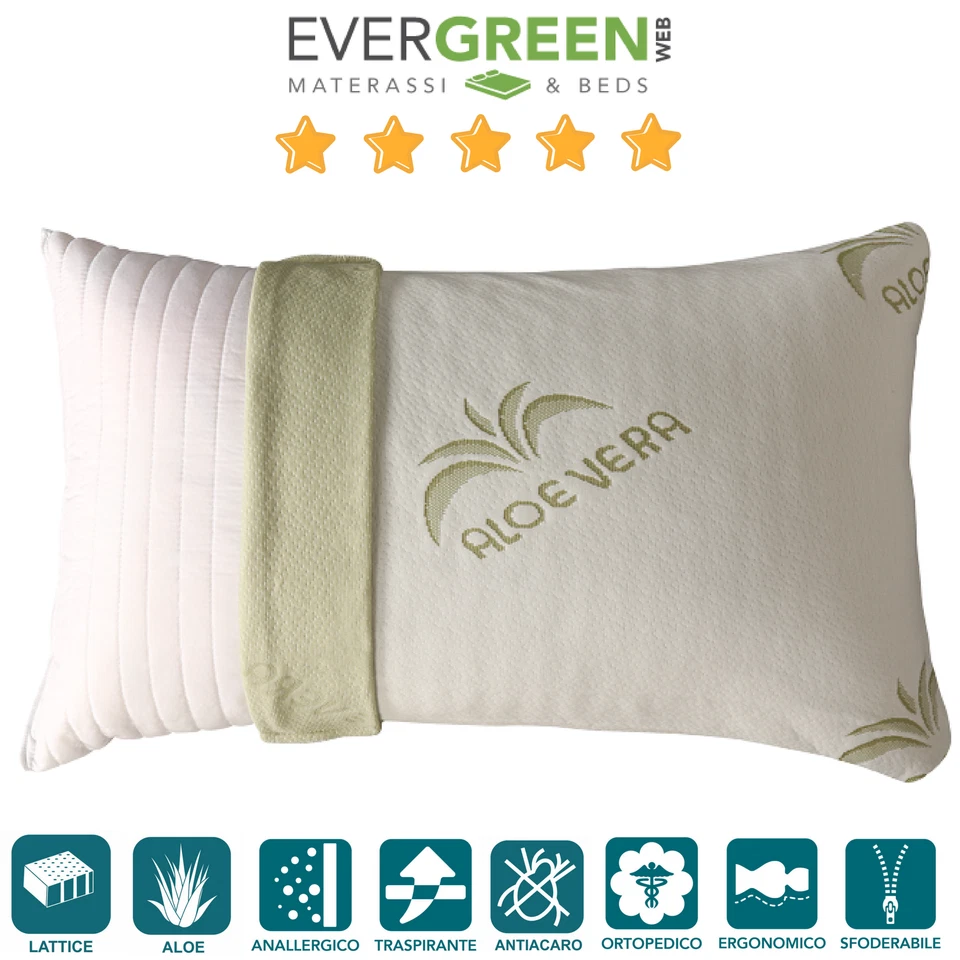 Coppia Cuscini Memory 42x72 Ortopedico Traspirante Antiacaro 100% Made in Italy - Immagine 3 di 4