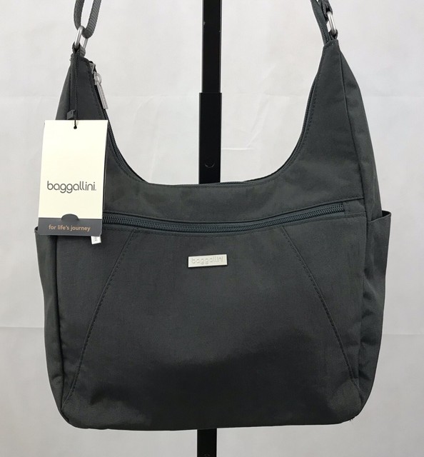 baggallini Voyage Hobo Large Crossbody Purse Bag MVH206B0021 Gray for