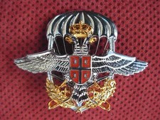 ARMY OF THE REPUBLIC OF SERBIA - PARA WINGS VISOR HAT BADGE - NCO - RRR