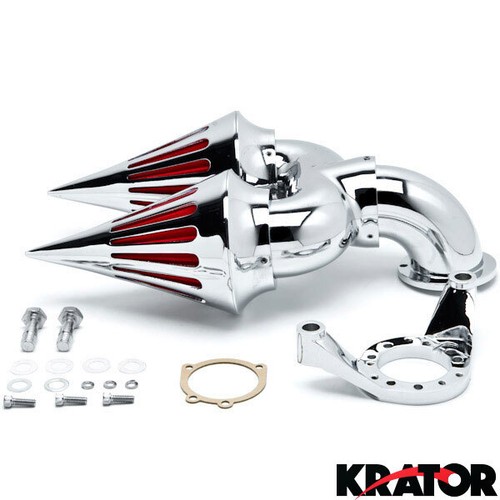 Chrome Dual Spike Air Cleaner Carb Cover Intake Kit Fits Harley CV Delphi VTwin eBay