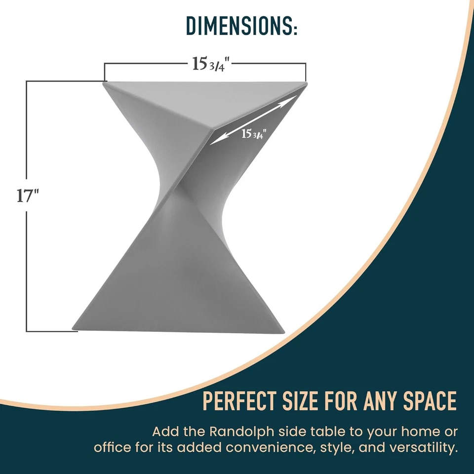 Randolph Modern Accent End Table Side Vanity Table (Grey) - Image 3 of 4