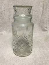 Planters MR. Peanut 1983 Anchor Hocking Glass Canister Bottle Jar W/ Lid 8” Tall