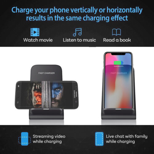30W Fast Wireless Charger Dock Stand For Apple iPhone Samsung Huawei Cell Phone - Picture 5 of 15