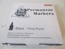Shuttle Art 50 Pack Permanent Markers, Black with Fine Point