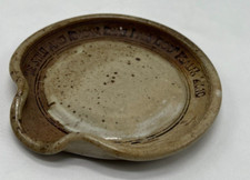 Art Pottery Stoneware Brown Glaze Spoon Rest Boho SIGNED 2009 Be Still and Know
