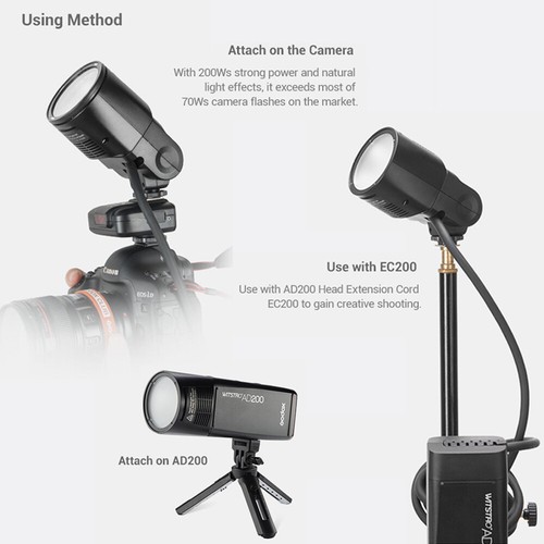 Godox AD200 AD200Pro Flash+ H200R Round Flash Head+AK-R1+AD-S Accessory - Picture 43 of 60