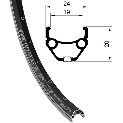 28 Zoll Fahrradfelge RMX L 719 Alu  Hohlkammerfelge geöst 36 Loch Felge 622 x 19