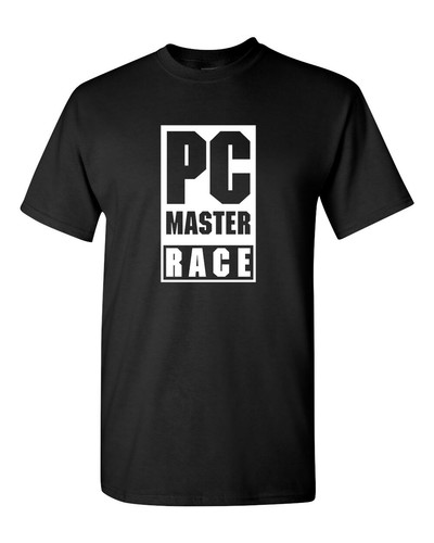 PC Master Race PC GAMER Logo Cotton Blend T shirt Short Sleeve Multiple Sizes - Picture 2 of 5