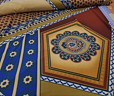 ITY Knit Fabric Abstract Block Floral Jersey Ethnic Inspired By