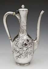 DRAGONFLY Dominick & Haff Aesthetic Sterling COFFEE POT  Chased Floral