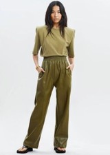 Stylish Handmade Casual Party Green Women's Pant Genuine Lambskin Leather Office