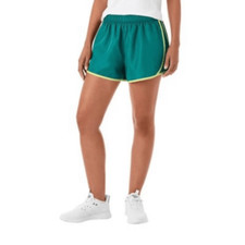 NWT Plus Size Ladies Active Running Shorts Green Yellow Trim Exercise - Size XXL