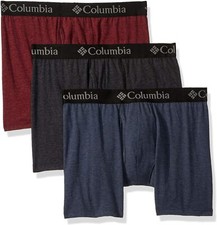 3 Pack Columbia Men's Performance Cotton Stretch Boxer Brief -New Port/India/Blk