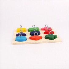 Parrot Training Toy 9 Color Wooden Blocks