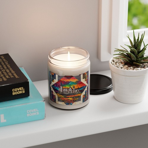 Folk Art Candle, Quilting Village 9oz, Home Fragrance Gift, Hand-Poured Soy - Picture 41 of 41