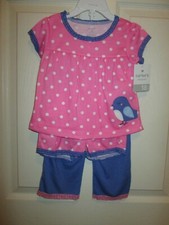Carters Baby Girls 3 Pc Pajama Set Polka Dot Bird NWT 18M