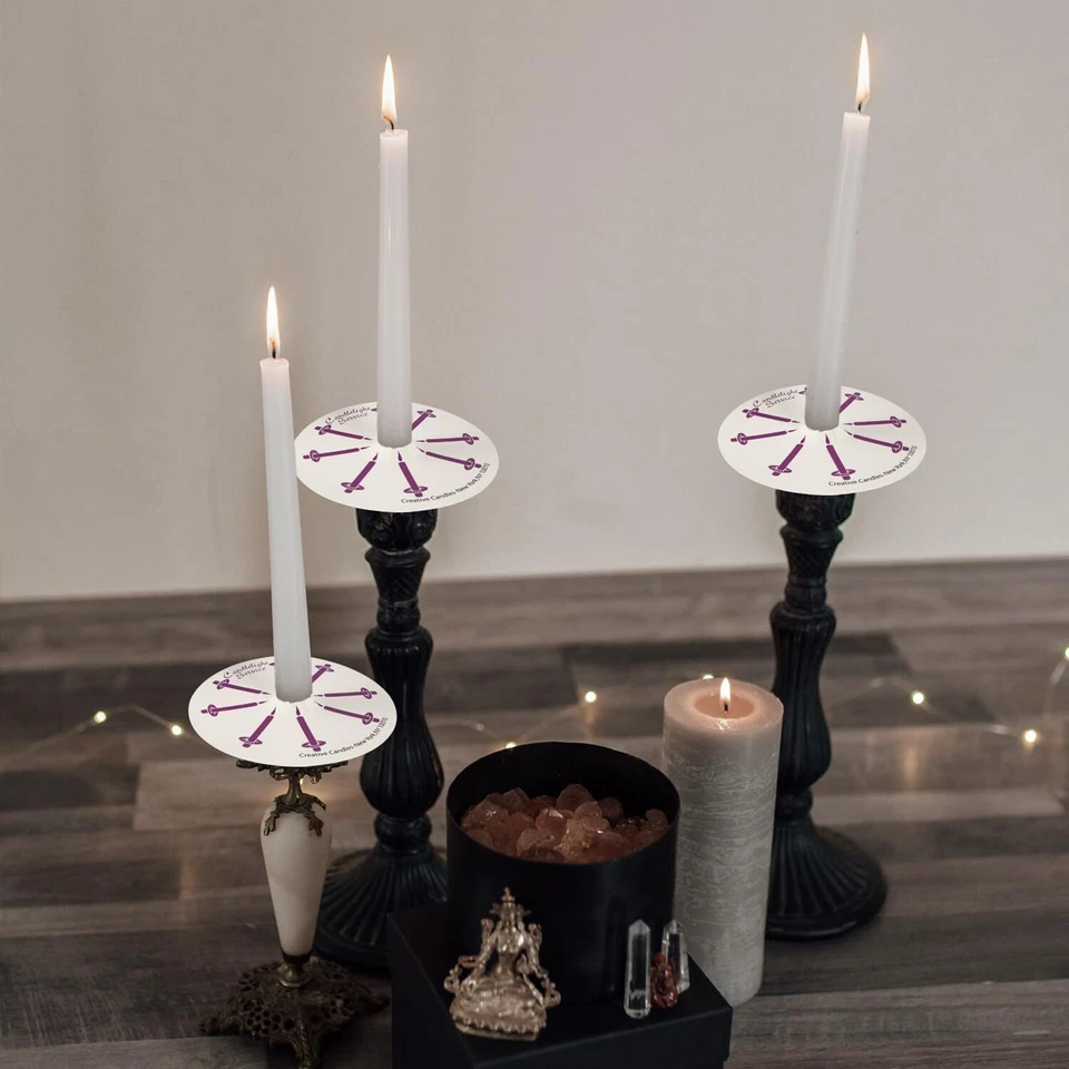 200 Pcs Church Candles with Drip Protectors for Prayer Vigil Shabbat Foto 2 de 4