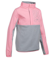 UA UNDER ARMOUR GIRL'S COLDGEAR PHENOM FLEECE Long Sleeve 1/2 SNAP XL Pink