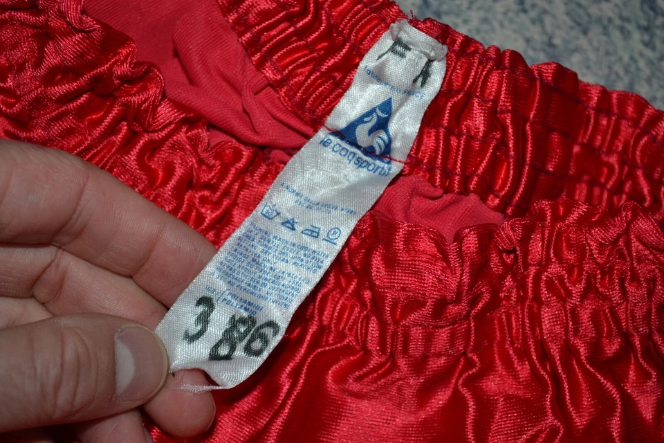 Vintage Le Coq Sportif 70s Running Nylon Shorts Sprinter Red Womens SZ 38 S-M - Image 3 of 4