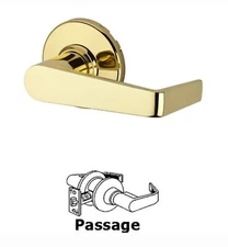 Kwikset 97219-001 Kingston Passage Lever UL 721KNL 3 RCAL 3031 Polished Brass 