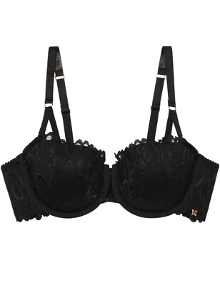 Savage X Fenty | Women s Black Lace Balconnette Bra | 32A | NEW Padded |