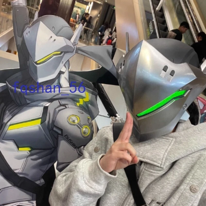 Overwatch Cospaly Genji Helmet Mask Cyborg Genji Led Luminous Light-up Mask Gift - Image 2 of 4