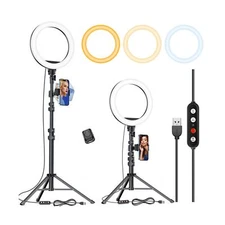 Kaiess 10.2" Selfie Ring Light with 65" Adjustable Tripod Stand & Phone Holde...