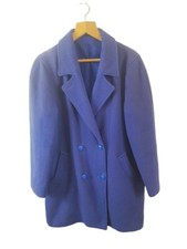 Murray Brothers Vintage Womens Blue Wool Winter Overcoat Coat Jacket 14/16uk