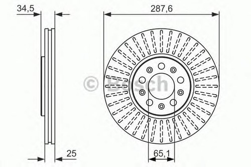 BOSCH FRONT BRAKE DISCS & PADS SET for AUDI A1 1.4 TFSI 2010-2015 - Picture 2 of 8