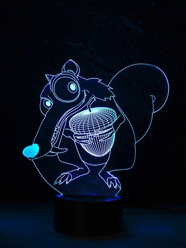 3D LED-Lampe Eichhörnchen Mehrfarben Tischlampe Kinderzimmerlampe - Bild 7 von 8