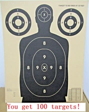 Cardboard Silhouette Targets 100pc