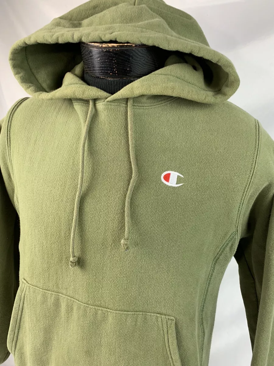 Champion Reverse Weave Sweatshirt Jumper Hoodie Mens Small Green