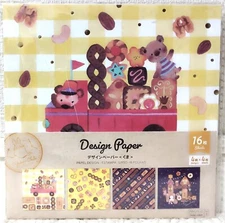 W/ Defect DAISO Animal Bear Design Paper 16 Origami Sweets Kids Gift 2020 JAPAN