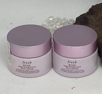 2x Fresh Rose Deep Hydration Face Cream - .5 oz / 15 ml - New