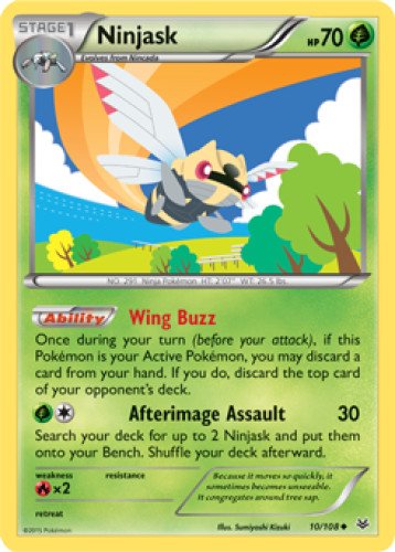 1x Ninjask 10/108  XY Roaring Skies Pokemon TCG Card NM
