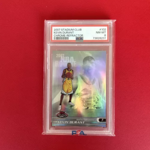 2007 Topps Stadium Club Kevin Durant REFRACTOR #102 Rookie RC /999 PSA 8 MINT !