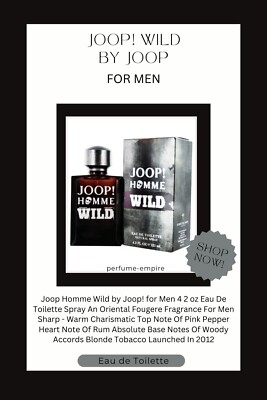 Joop Homme Wild Eau De Toilette Spray By Joop! - 4.2 oz Joop Homme Wild Eau De Toilette Spray By Joop! - 4.2 oz