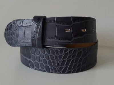 ♥umjuBELT Gürtel Colombo blau jeansblau Leder Größe 80 85 90 95 100 Kroko-Style