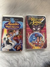 Lot of 2 Aladdin Disney VHS Return of Jafar and King of Thieves Robin Williams