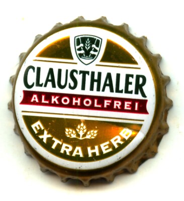 1 Beer Bottle Cap / 1 Beer Capsule:   CLAUSTHALER EXTRA HERB   - German