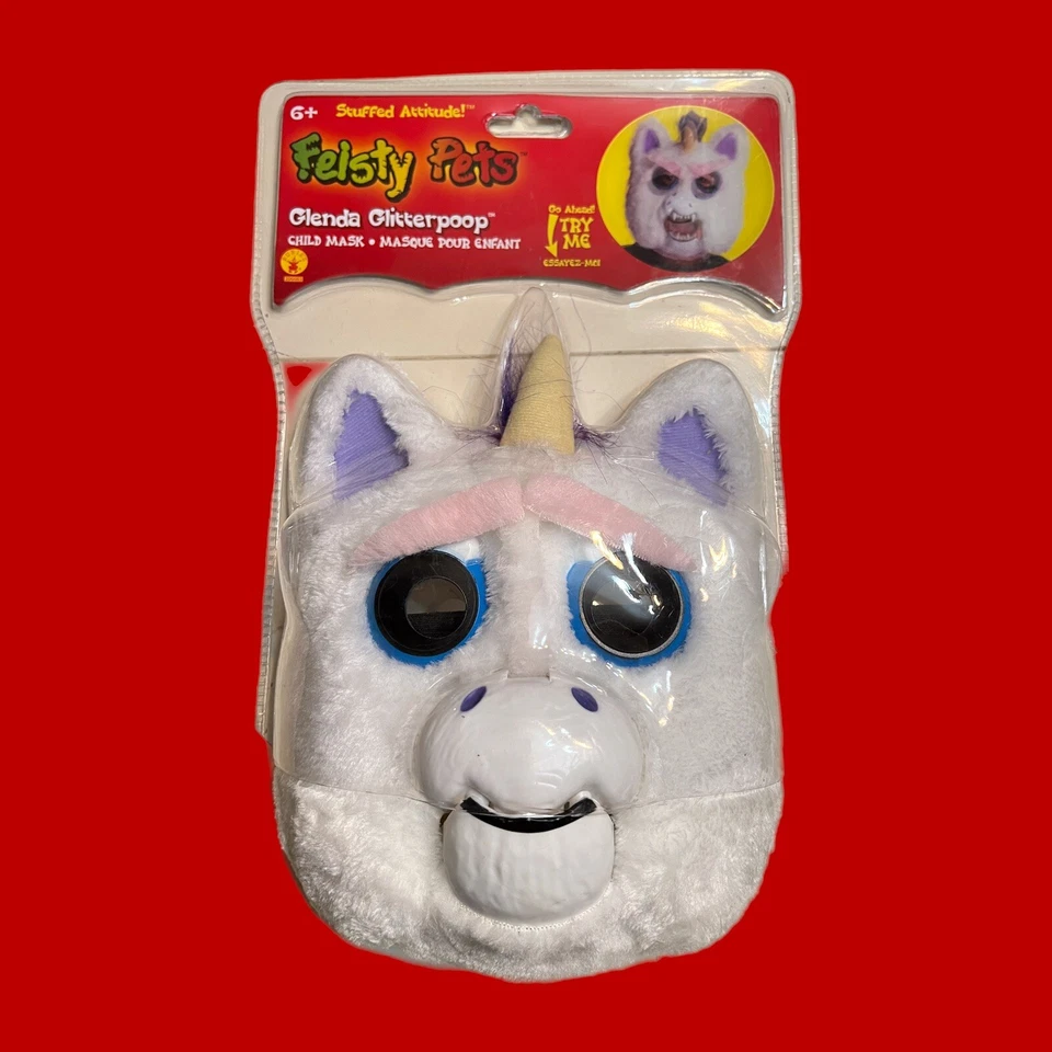 New Feisty Pets Glenda GlitterPoop Grumpy Unicorn Mask Cosplay Halloween - Image 2 of 2