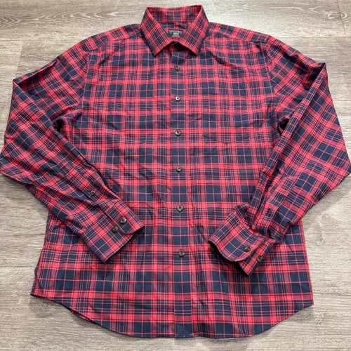 UNTUCKit Shirt Mens Medium Red Black Buffalo Plaid Vinho-WF Fall Cotton Preppy - Picture 3 of 8