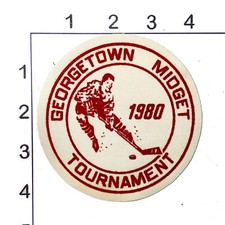 1980 Georgetown Midget Tournament Patch Printed Canvas Uniform Hockey Upcycle