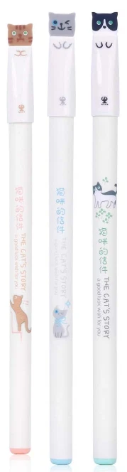 3 bolígrafos de gel para gatos punta extra fina .38 mm naranja, gris, blanco y negro ¡ENVÍO DESDE NOSOTROS! 🐈 🐾 Foto 2 de 4