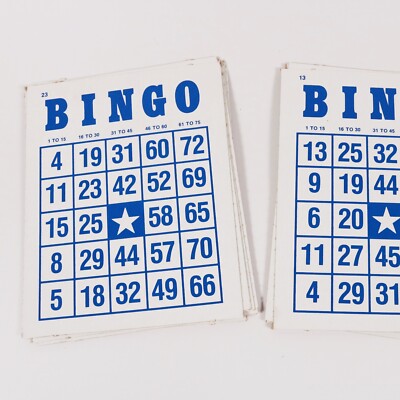 Vintage Bingo Cards 15 Dark Blue | eBay