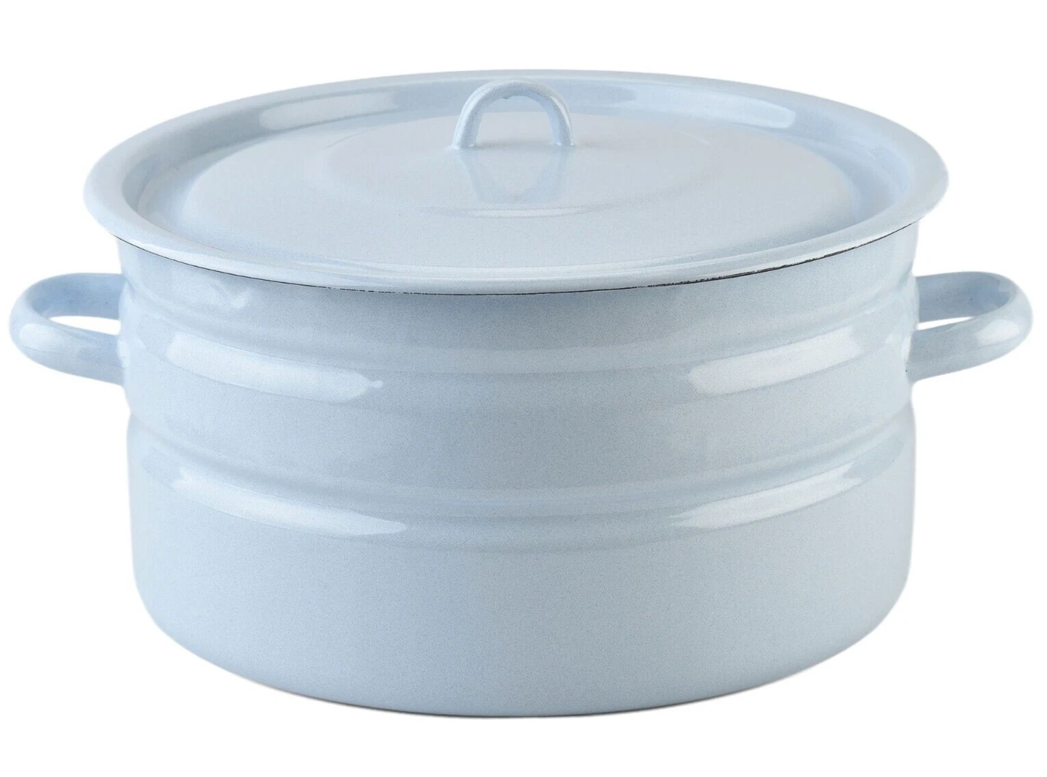 16.9 qt Novomoskovsk Large Enamel Stockpot Cooking Pot Soup Pot Blue Pot