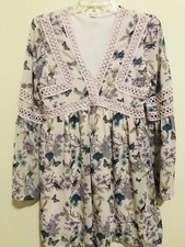 Skylar & Jade BoHo Women Beige Spring/ Summer Tonic Shirt Dress Size S