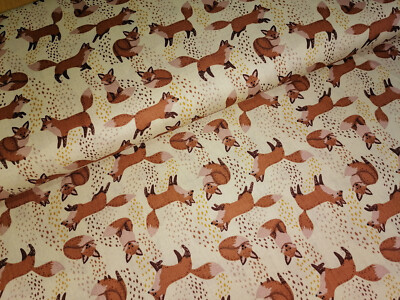 Stoffe mit Füchsen Baumwolle Jersey Canvas Sweat Öko Tex Standart 100 Fuchs Fox
