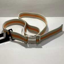Uni Sex One Size Belt Chrome Buckle 53" Nat/Orange St. 100% Poly Brand New